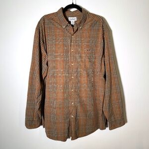 Carhartt - Plaid Long Sleeve Button Up Shirt - Brown/Tan - 100% Cotton Workwear